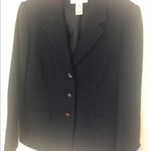 Sag Harbor 8P petite dark blue wool blazer new